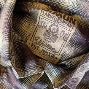 DIXXON Women's Plaid Button Down Shirt - Brown and Cream